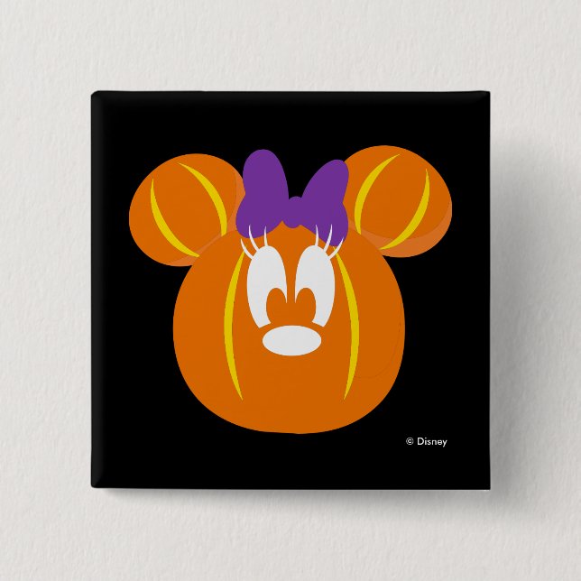 Minnie Mouse Pumpkin 2 Inch Square Button (Front)