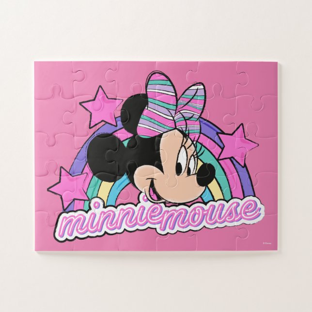 Minnie Mouse Rainbow and Stars Jigsaw Puzzle (Horizontal)