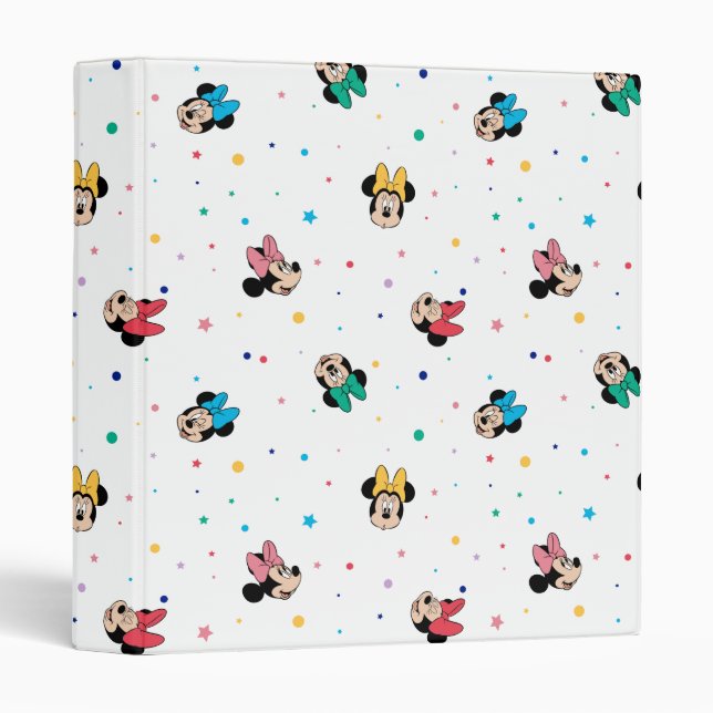 Minnie Mouse Rainbow Bow Pattern Binder (Front/Spine)