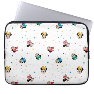 Minnie Mouse Rainbow Bow Pattern Laptop Sleeve