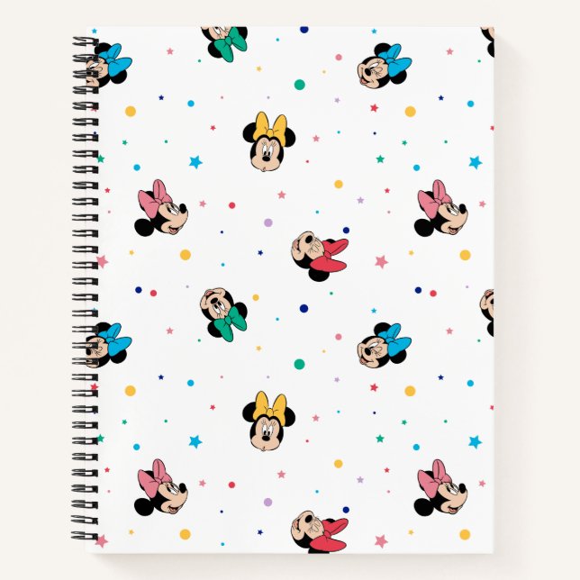 Minnie Mouse Rainbow Bow Pattern Notebook (Front)
