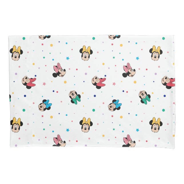 Minnie Mouse Rainbow Bow Pattern Pillowcase (Front)