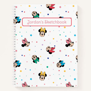 Minnie Mouse Rainbow Bow Pattern Sketch Notebook
