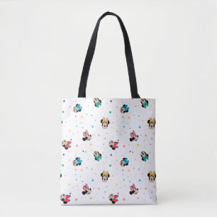 Minnie Mouse Rainbow Bow Pattern Tote Bag