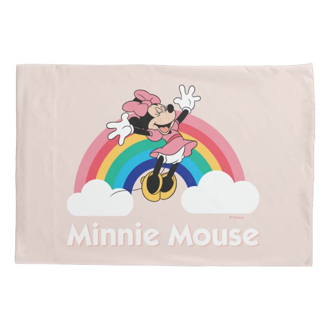 Minnie Mouse | Rainbow & Clouds Pillowcase (Back)