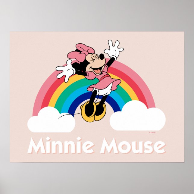 Minnie Mouse | Rainbow & Clouds Poster (Front)
