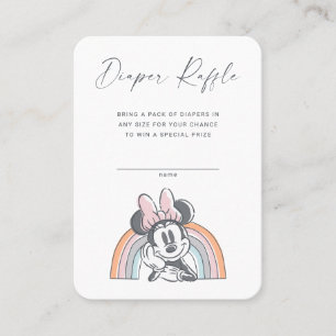 Minnie Mouse Rainbow   Diaper Raffle Insert Card