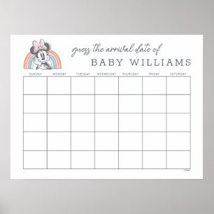 Minnie Mouse Rainbow   Guess the Due Date Poster