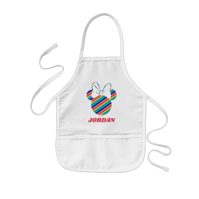 Minnie Mouse Rainbow Icon Kids Apron (Front)
