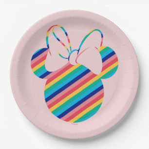 Minnie Mouse Rainbow Icon Paper Plate