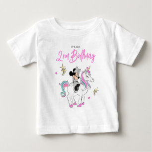 Minnie Mouse   Rainbow Unicorn Girls Birthday Baby T-Shirt