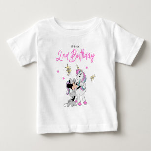 Minnie Mouse   Rainbow Unicorn Girls Birthday Baby T-Shirt