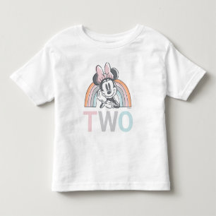 Minnie Mouse Rainbow Watercolor 2nd Birthday Toddler T-shirt