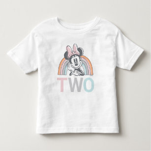 Minnie Mouse Rainbow Watercolor 2nd Birthday Toddler T-shirt