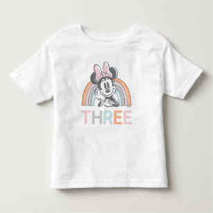 Minnie Mouse Rainbow Watercolor 3rd Birthday Toddler T-shirt