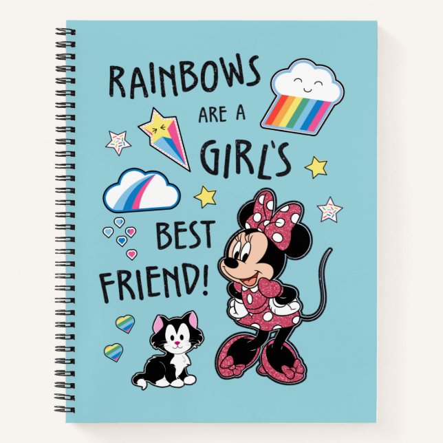 Minnie Mouse| Rainbows are a Girls Best Friend Notebook (Front)