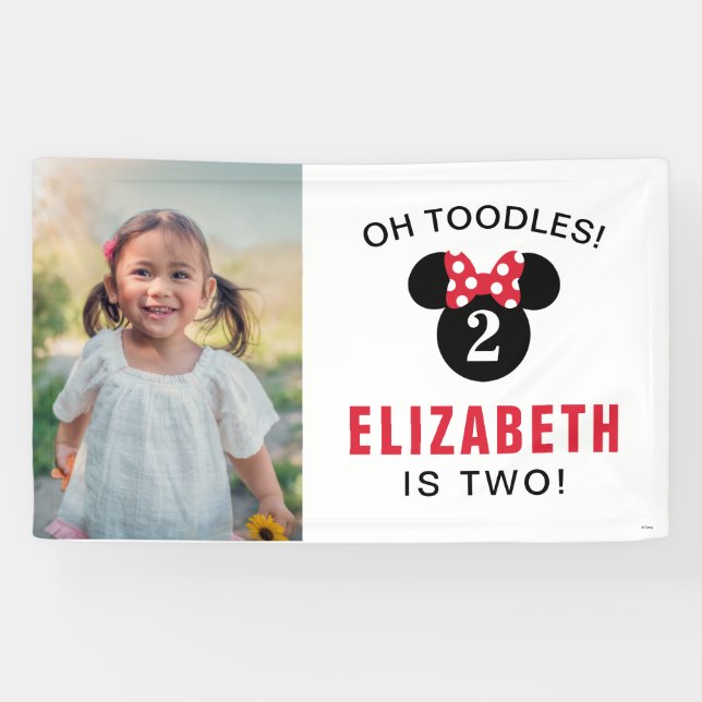 Minnie Mouse | Red & White Birthday - Photo Banner (Horizontal)