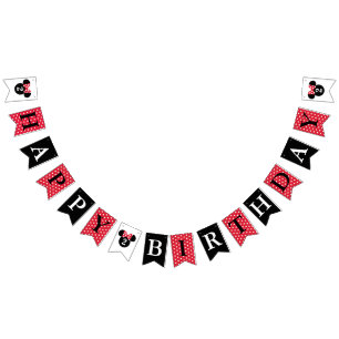 Minnie Mouse   Red & White Dots Bunting Flags