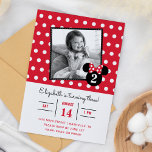 Minnie Mouse | Red & White Dots Photo Birthday Invitation<br><div class="desc">Invite all your family and friends to your daughter's Minnie Mouse themed Birthday Party with these red and white polka dot birthday invitations. Personalize by adding your favourite photo.</div>