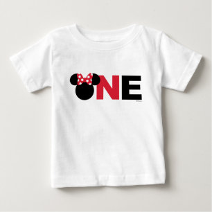 Minnie Mouse Red & White First Birthday Baby T-Shirt