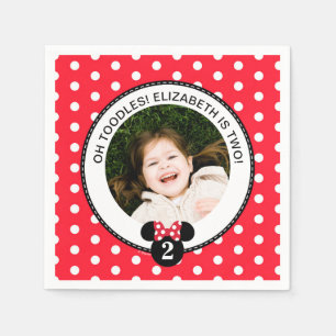 Minnie Mouse   Red & White Polka Dot Birthday Napkin