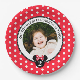 Minnie Mouse   Red & White Polka Dot Birthday Paper Plate