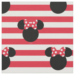 Minnie Mouse   Red & White Stripes Birthday Fabric