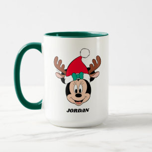 Minnie Mouse   Reindeer Ears & Santa Hat Mug
