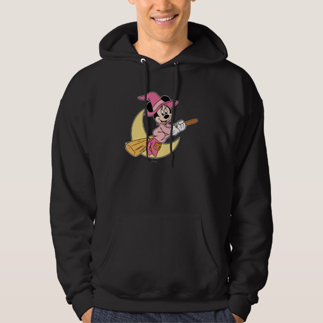 Minnie Mouse Riding Witch Broom Hoodie (Front)