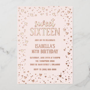 Minnie Mouse Rose Gold Sweet 16 Invitation