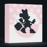Minnie Mouse Shopping Silhouette Binder<br><div class="desc">Chic, playful, and full of personality, this stylish silhouette artwork captures Minnie Mouse mid-stride with shopping bag in hand, ready for a fabulous day out. Set against soft pink polka dots and a bold circular backdrop, the design feels modern, fun, and effortlessly fashionable. Perfect for customizable Zazzle products like apparel,...</div>