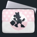 Minnie Mouse Shopping Silhouette Laptop Sleeve<br><div class="desc">Chic, playful, and full of personality, this stylish silhouette artwork captures Minnie Mouse mid-stride with shopping bag in hand, ready for a fabulous day out. Set against soft pink polka dots and a bold circular backdrop, the design feels modern, fun, and effortlessly fashionable. Perfect for customizable Zazzle products like apparel,...</div>