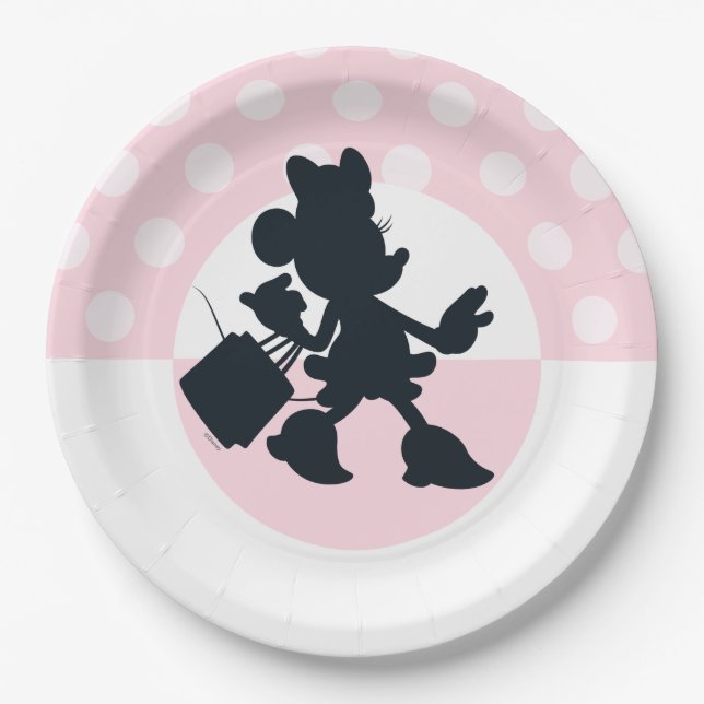 Minnie Mouse Shopping Silhouette Paper Plate (Front)
