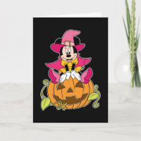 Minnie Mouse Sitting on Jack-O-Lantern
