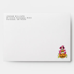 Minnie Mouse Sitting on Jack-O-Lantern Envelope