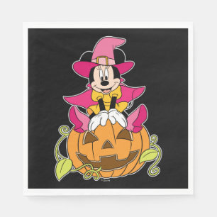Minnie Mouse Sitting on Jack-O-Lantern Napkin
