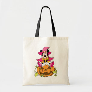 Minnie Mouse Sitting on Jack-O-Lantern Tote Bag