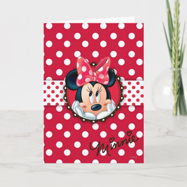 Minnie Mouse | Smiling on Polka Dots Card (Front)
