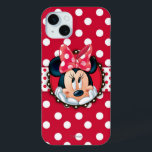 Minnie Mouse | Smiling on Polka Dots iPhone 15 Mini Case<br><div class="desc">Minnie Mouse</div>