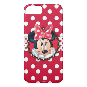 Minnie Mouse   Smiling on Polka Dots iPhone 8/7 Case