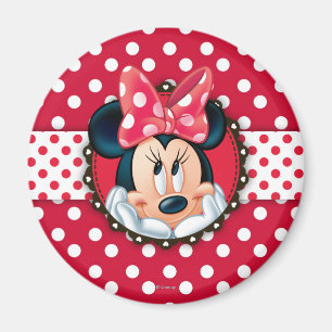 Minnie Mouse   Smiling on Polka Dots Magnet