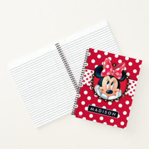 Minnie Mouse   Smiling on Polka Dots Notebook