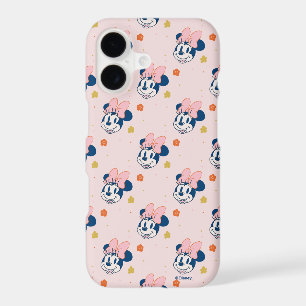 Minnie Mouse souriante motif floral