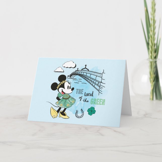 Minnie Mouse | St. Patrick's Day - Land of the Gre Card (Front)