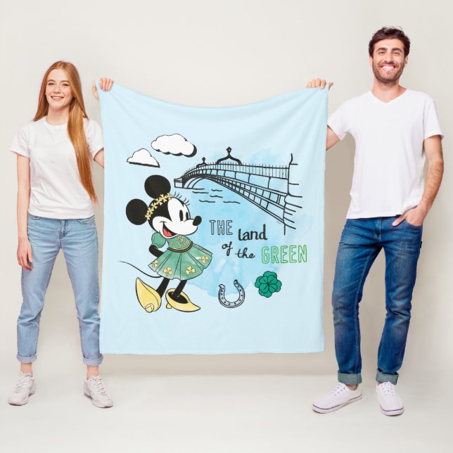 Minnie Mouse | St. Patrick's Day - Land of the Gre Fleece Blanket (In Situ)