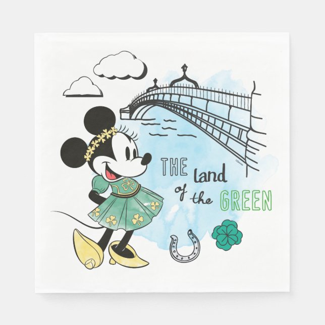 Minnie Mouse | St. Patrick's Day - Land of the Gre Napkin (Front)