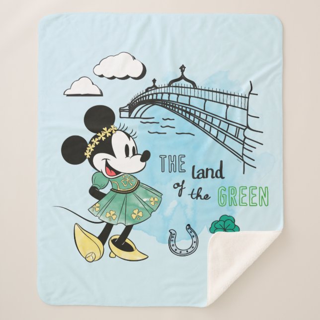 Minnie Mouse | St. Patrick's Day - Land of the Gre Sherpa Blanket (Front)