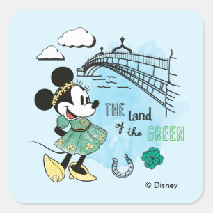 Minnie Mouse   St. Patrick's Day - Land of the Gre Square Sticker