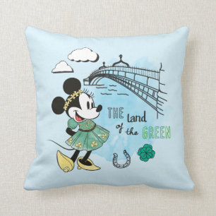 Minnie Mouse St. Patrick's Day - Land of the Gre Throw Pillow
