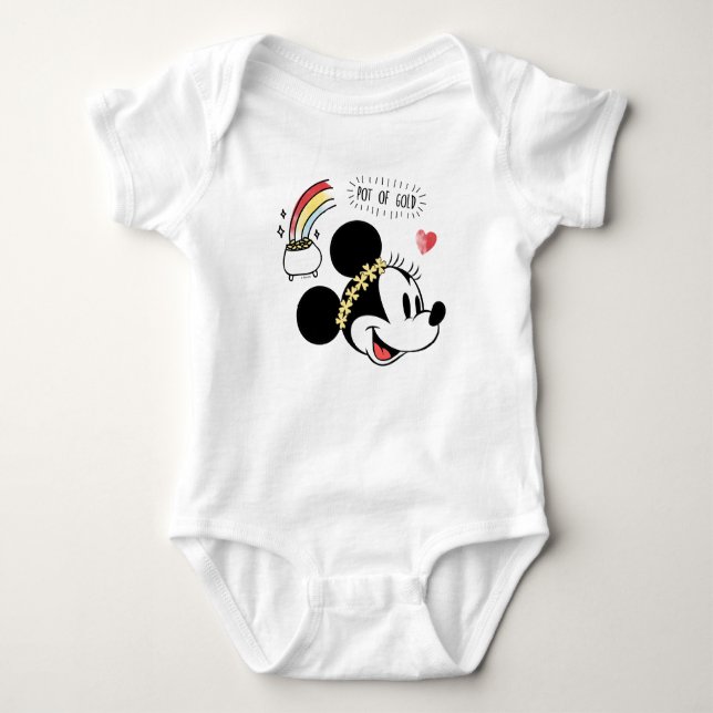 Minnie Mouse | St. Patrick's Day - Pot of Gold Baby Bodysuit (Front)